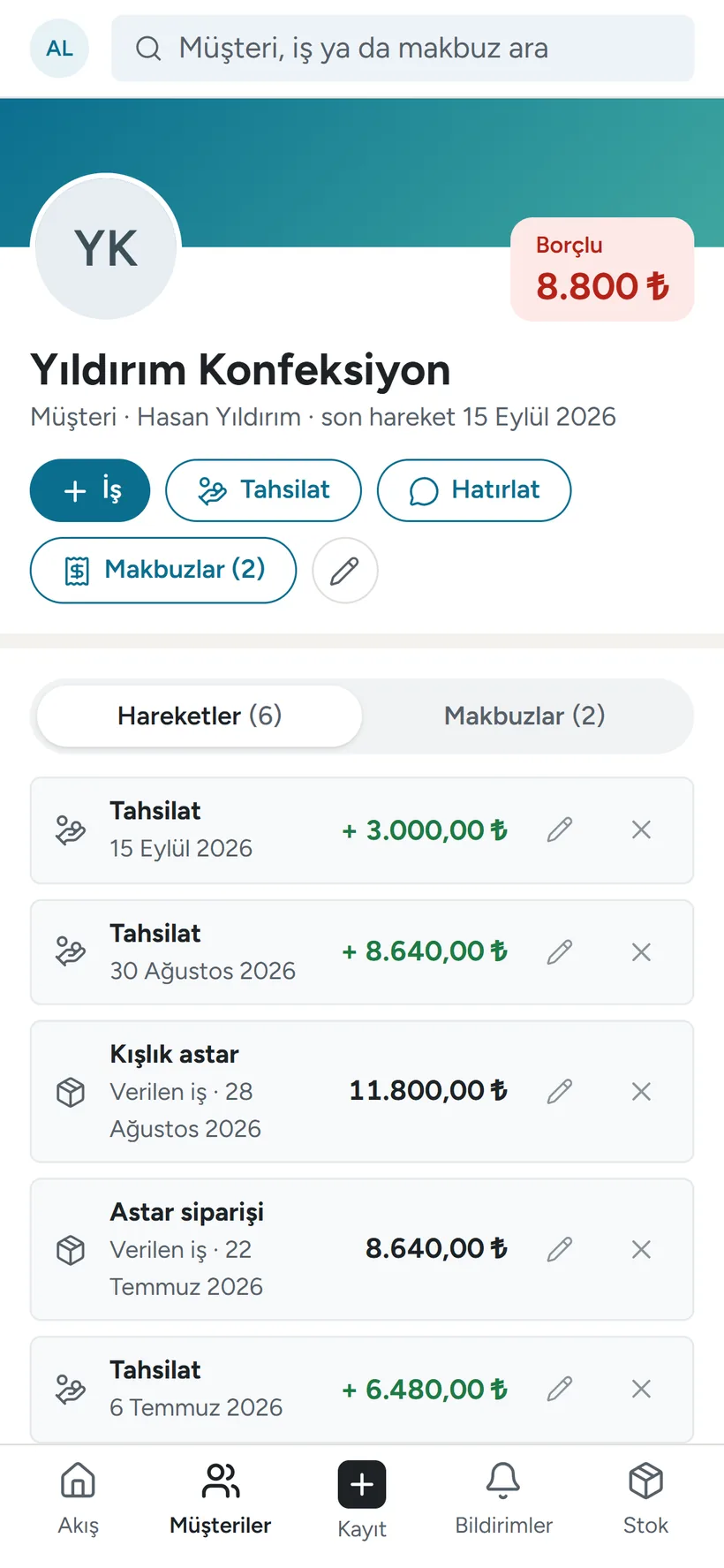 Telefonda müşteri detayı